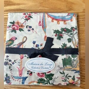NIB Set of 4 Cocktail Napkins from Maison du Linge Collection Duchatel France